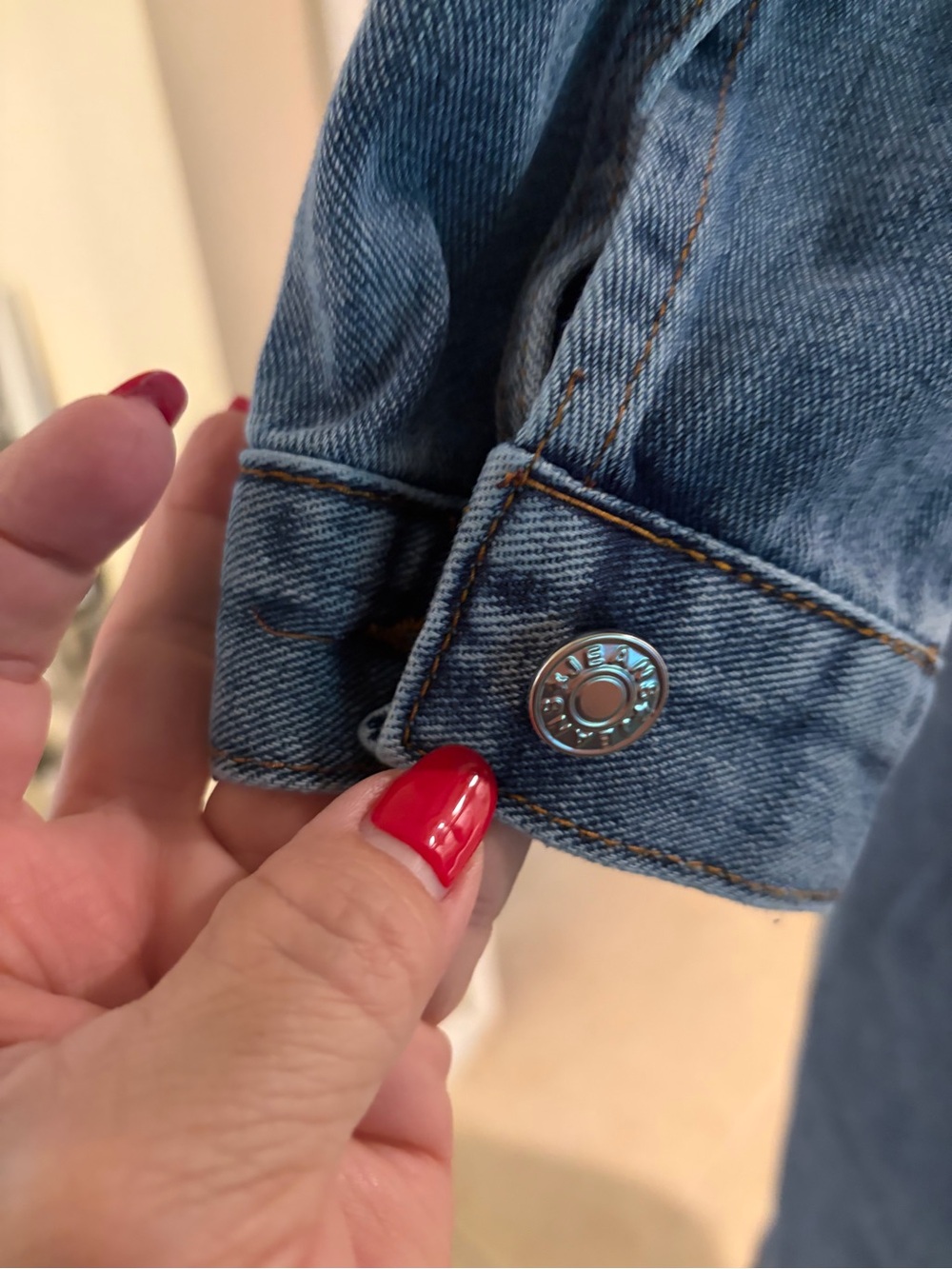 Long Denim Trench Coat - Blue - Picture 5 of 5